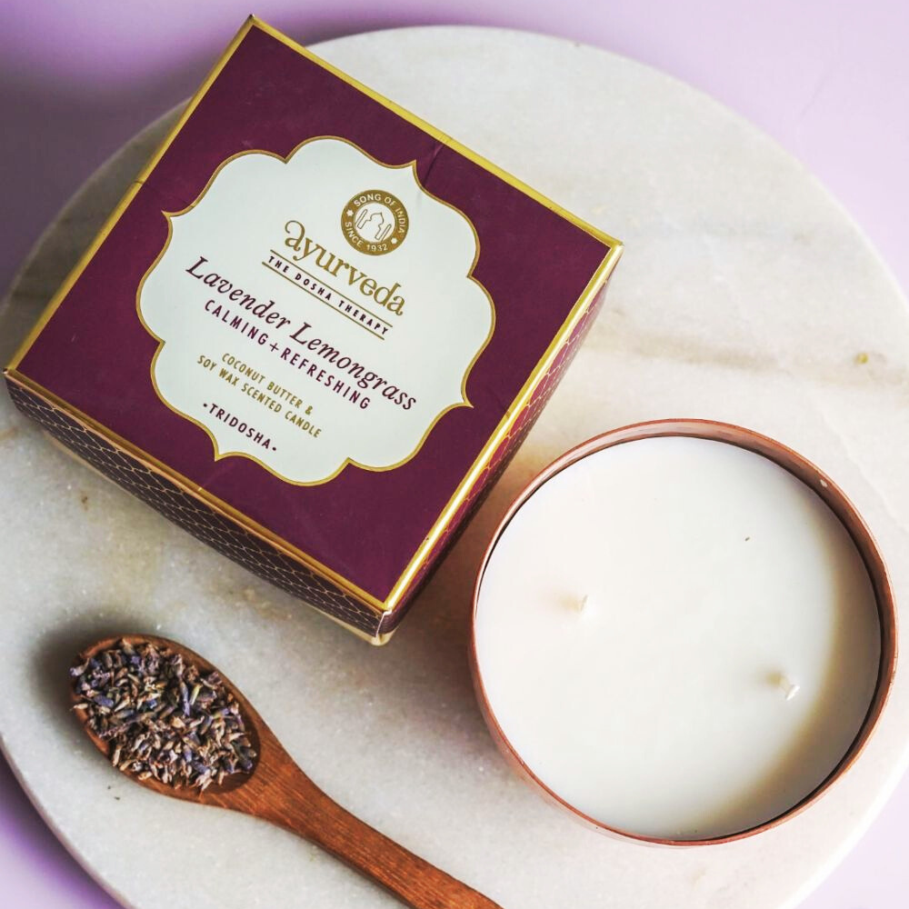 Vela Aromatica Ayurveda de Dos Mechas Lavanda y Lemongrass | Song of India