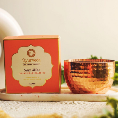 Vela Aromatica Ayurveda de Dos Mechas Salvia Blanca y Menta | Song of India