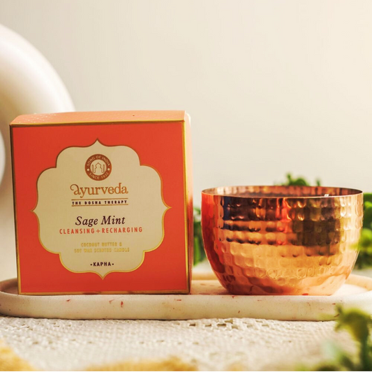 Vela Aromatica Ayurveda de Dos Mechas Salvia Blanca y Menta | Song of India