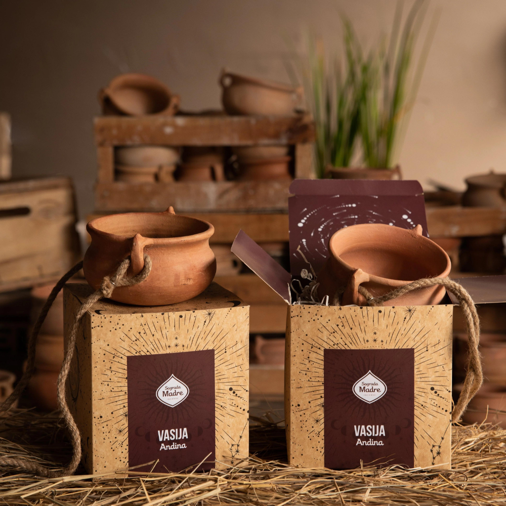 Vasija Ancestral Sahumador Greda Andina | Sagrada Madre